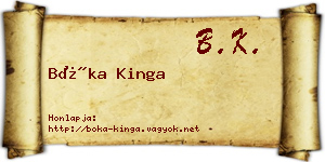 Bóka Kinga névjegykártya