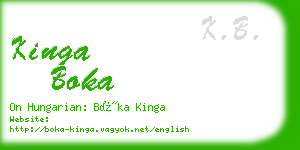 kinga boka business card